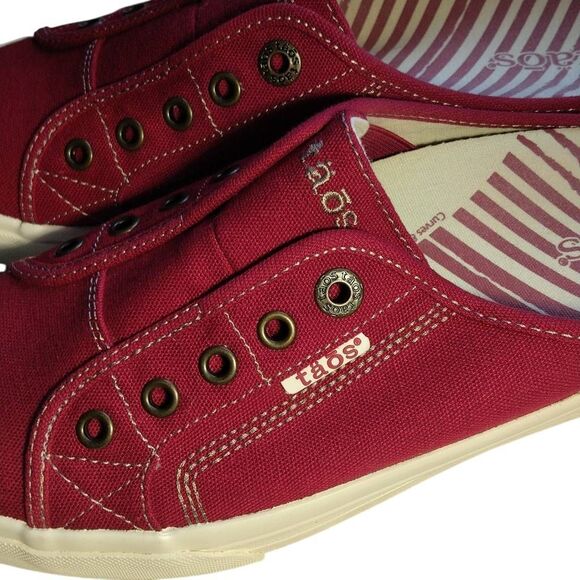 Toas EZ Soul Red Canvas Slip On Mule Sneakers Size 9 - Picture 7 of 16